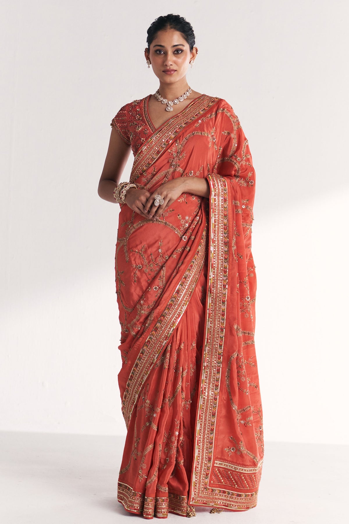 Khwab Tangerine Saree
