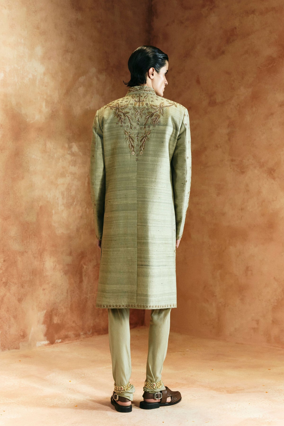 Multicolored Sindh Zardosi Sherwani Set