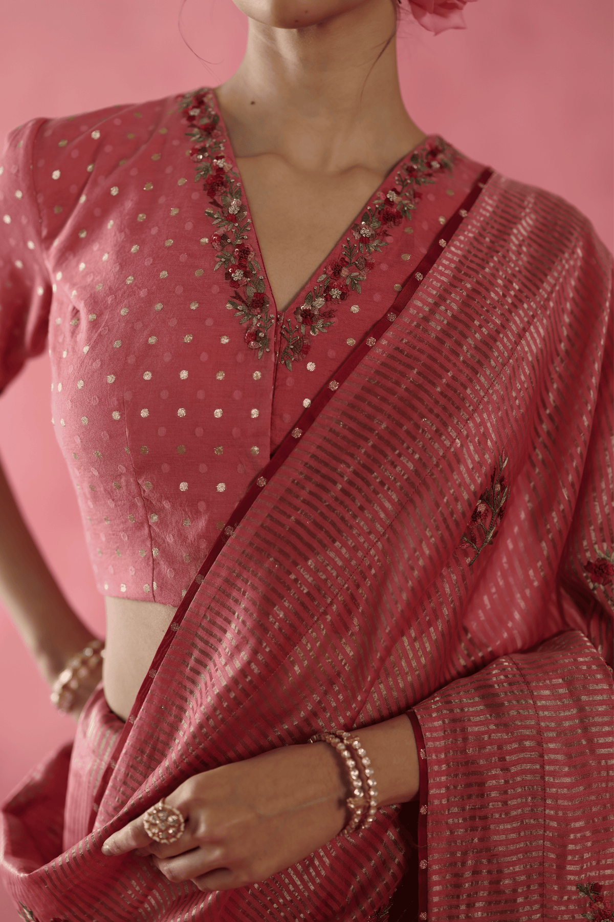 Peach Anjeer Saree