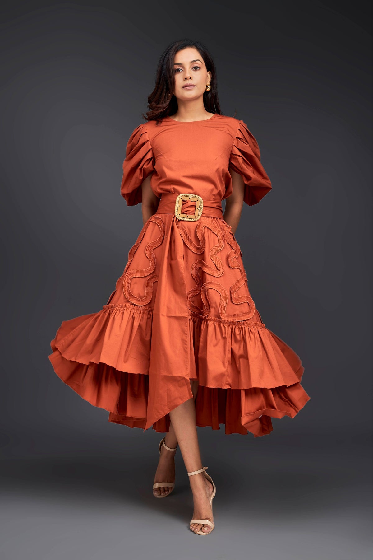 Rust Frill Co-ord Set