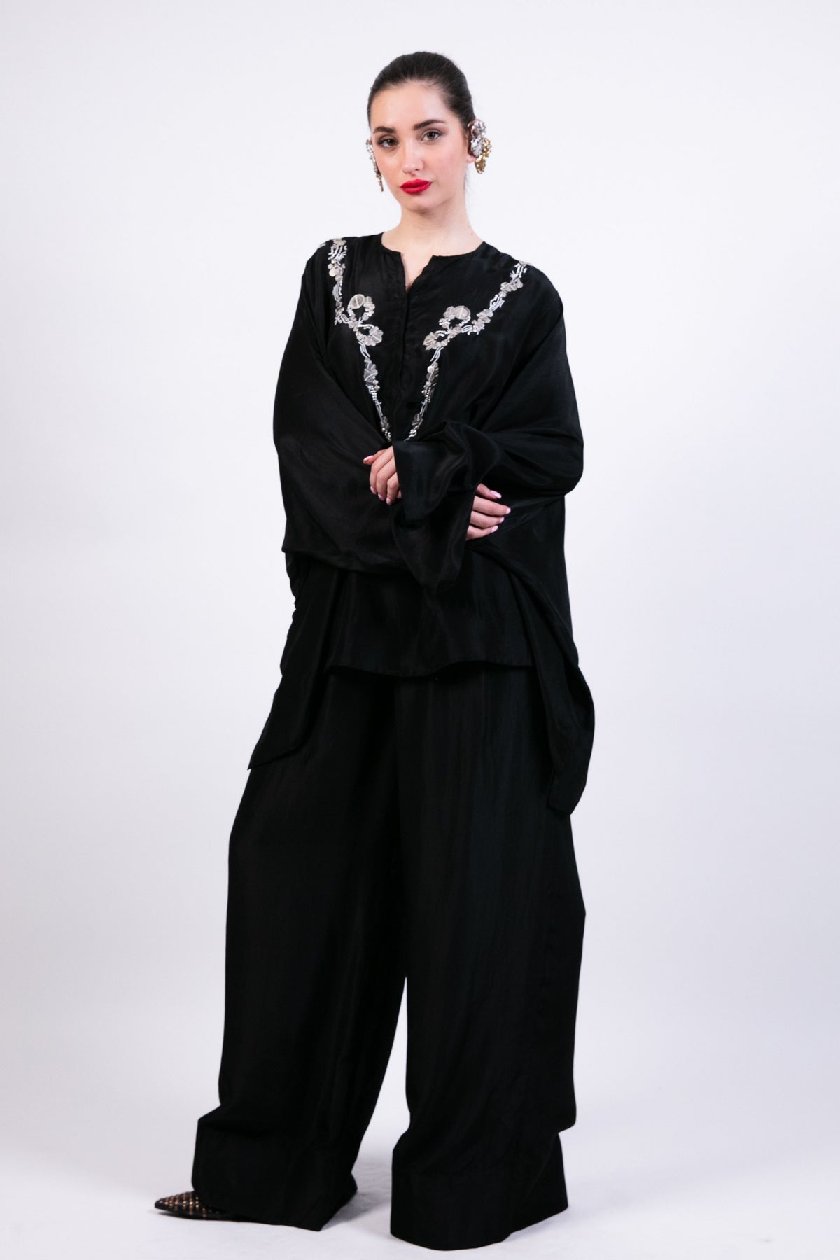 Short Boxy Black Tunic Set