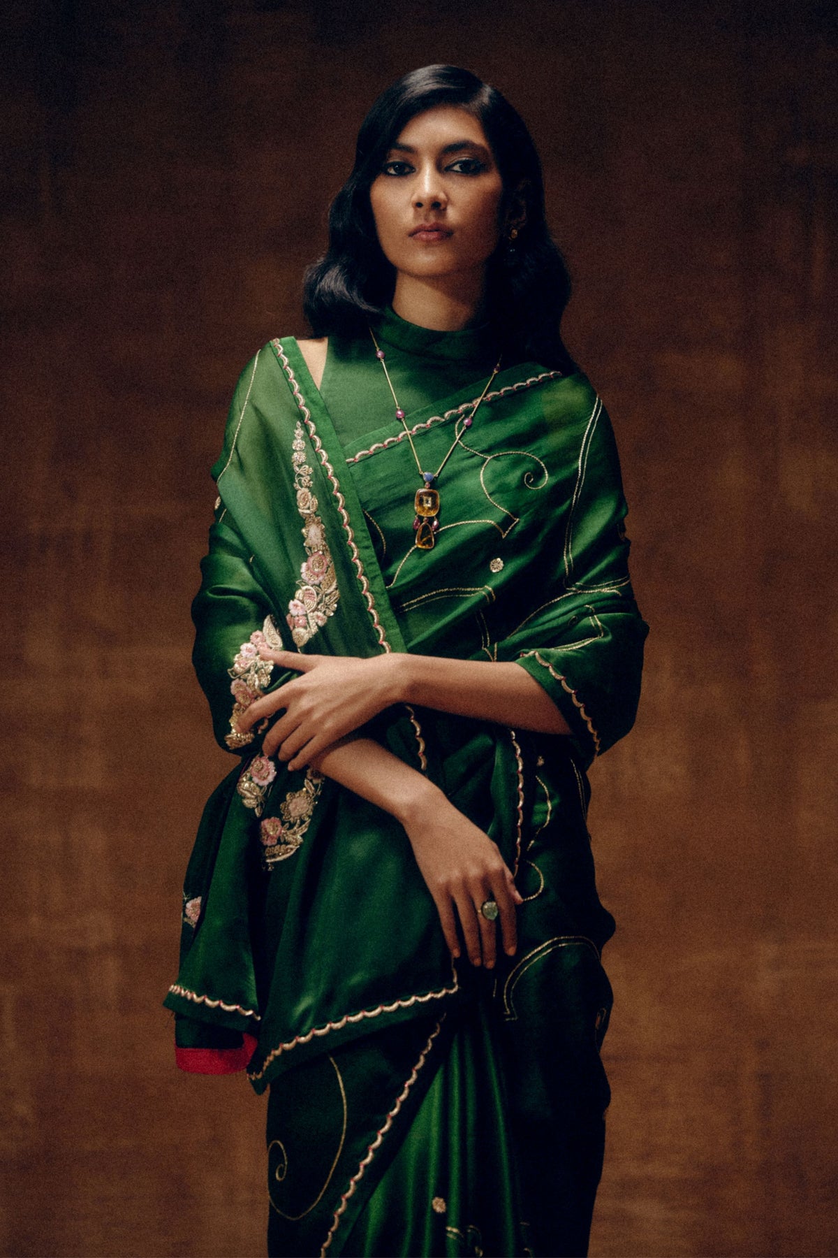 Dundlod Olive Saree