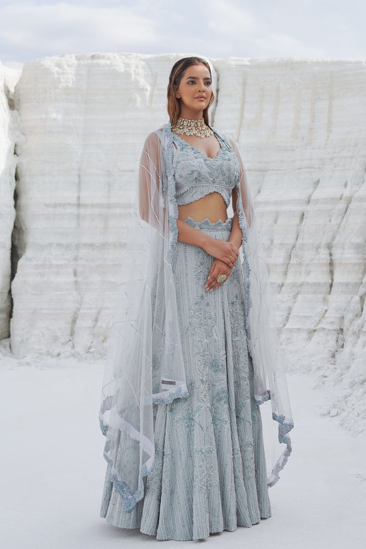 Light Blue Lehenga Set