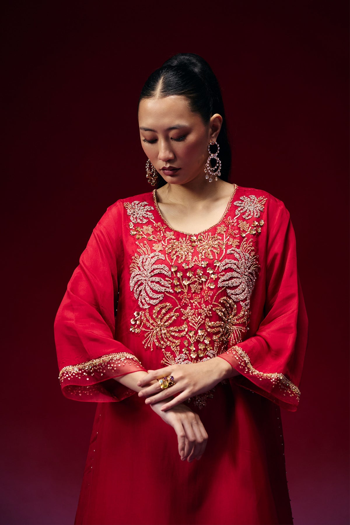 Ruby Hand Embroidered Kurta Set