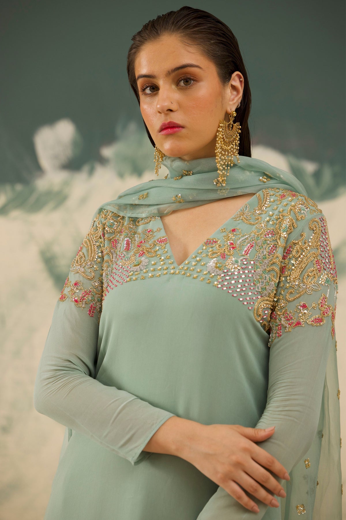 Sea Green Pastel Kurta Set