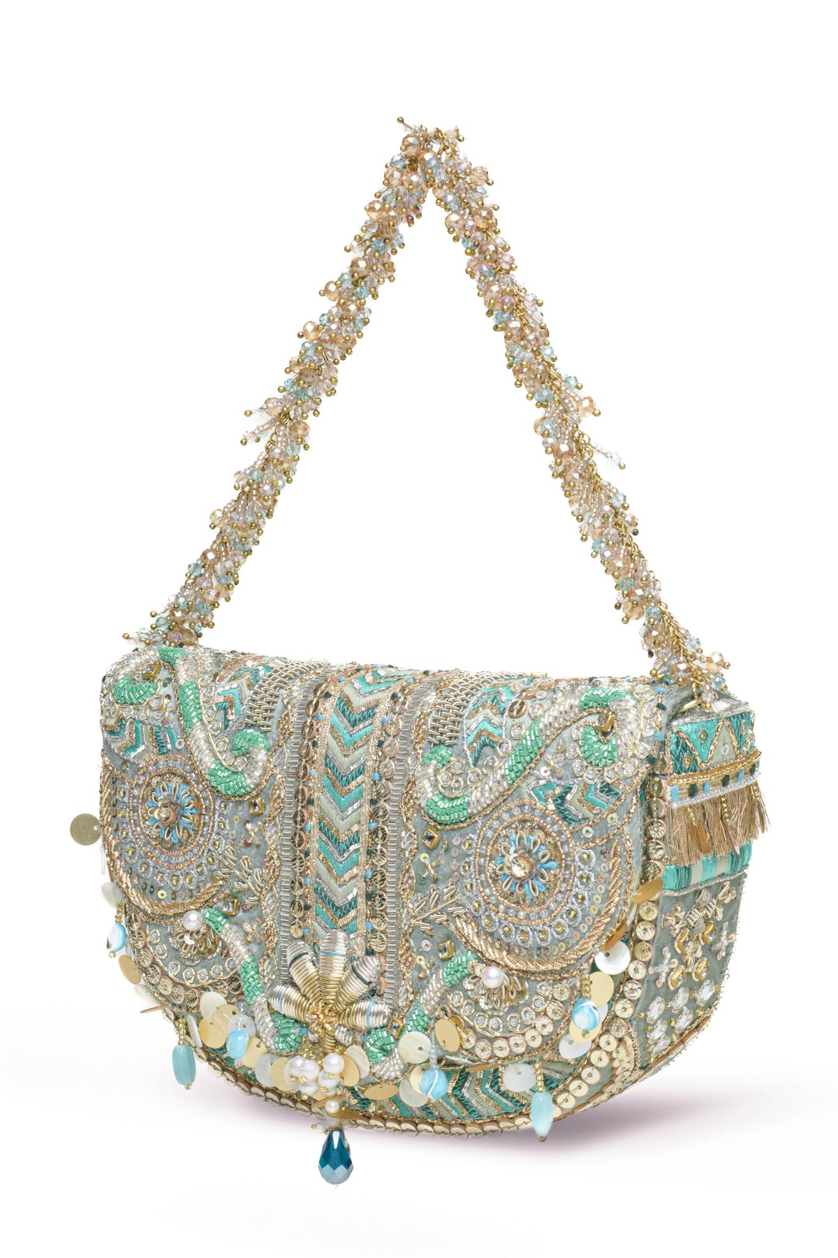 Jade Green Rangrez Flapover Clutch