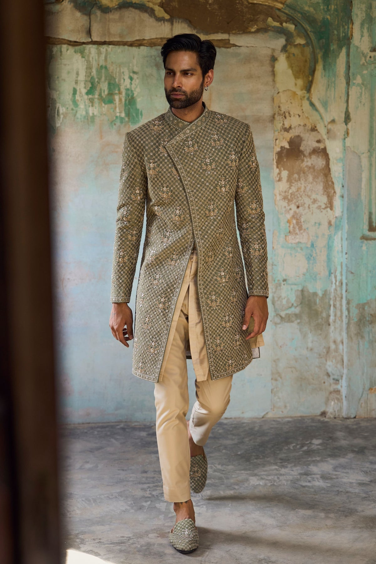 Mint Green Sherwani Set