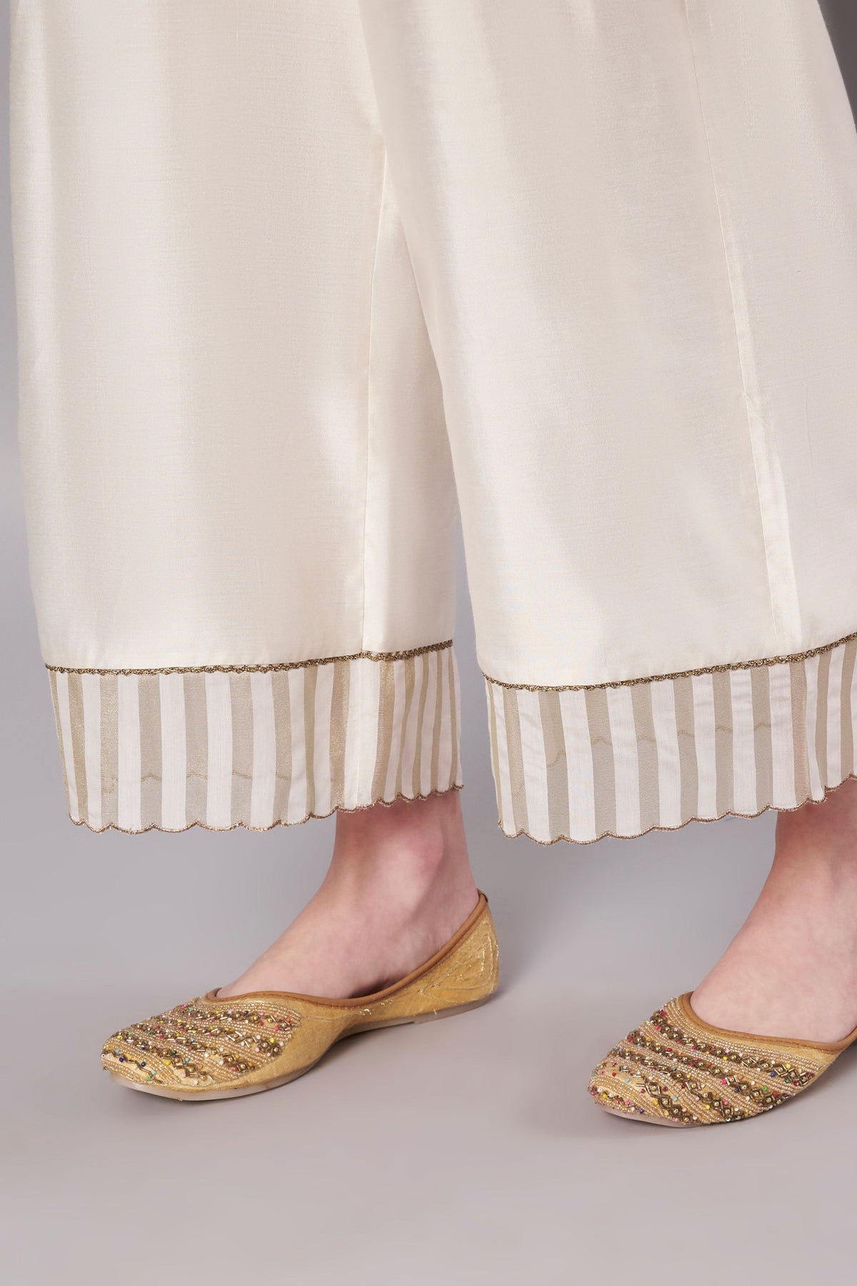 Spring Collage Ivory Kurta Set