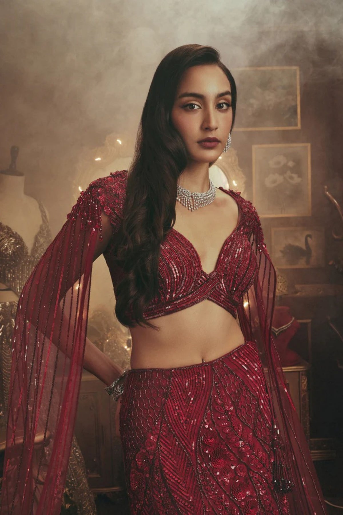 Clara Red Lehenga Set