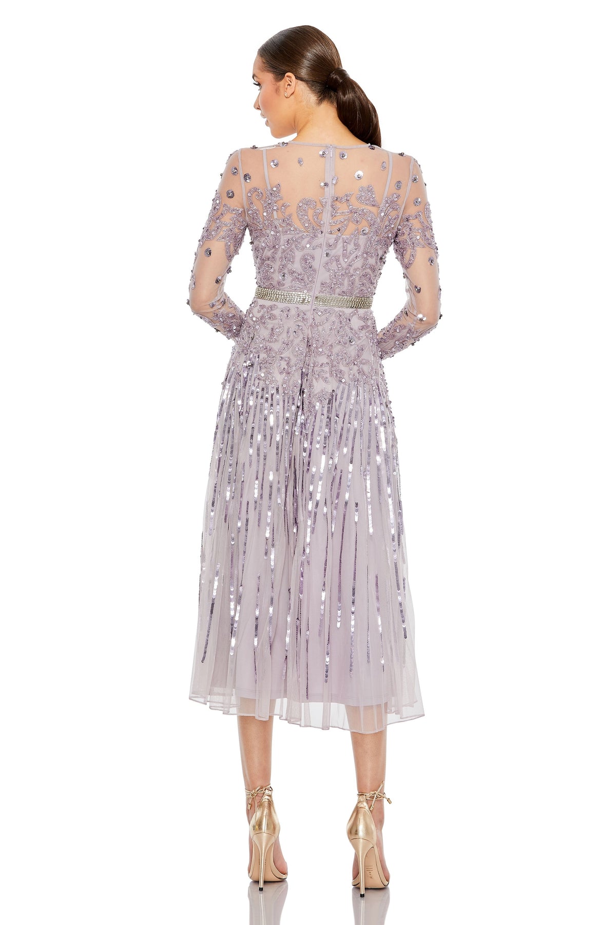 Illusion High Neckline Dress