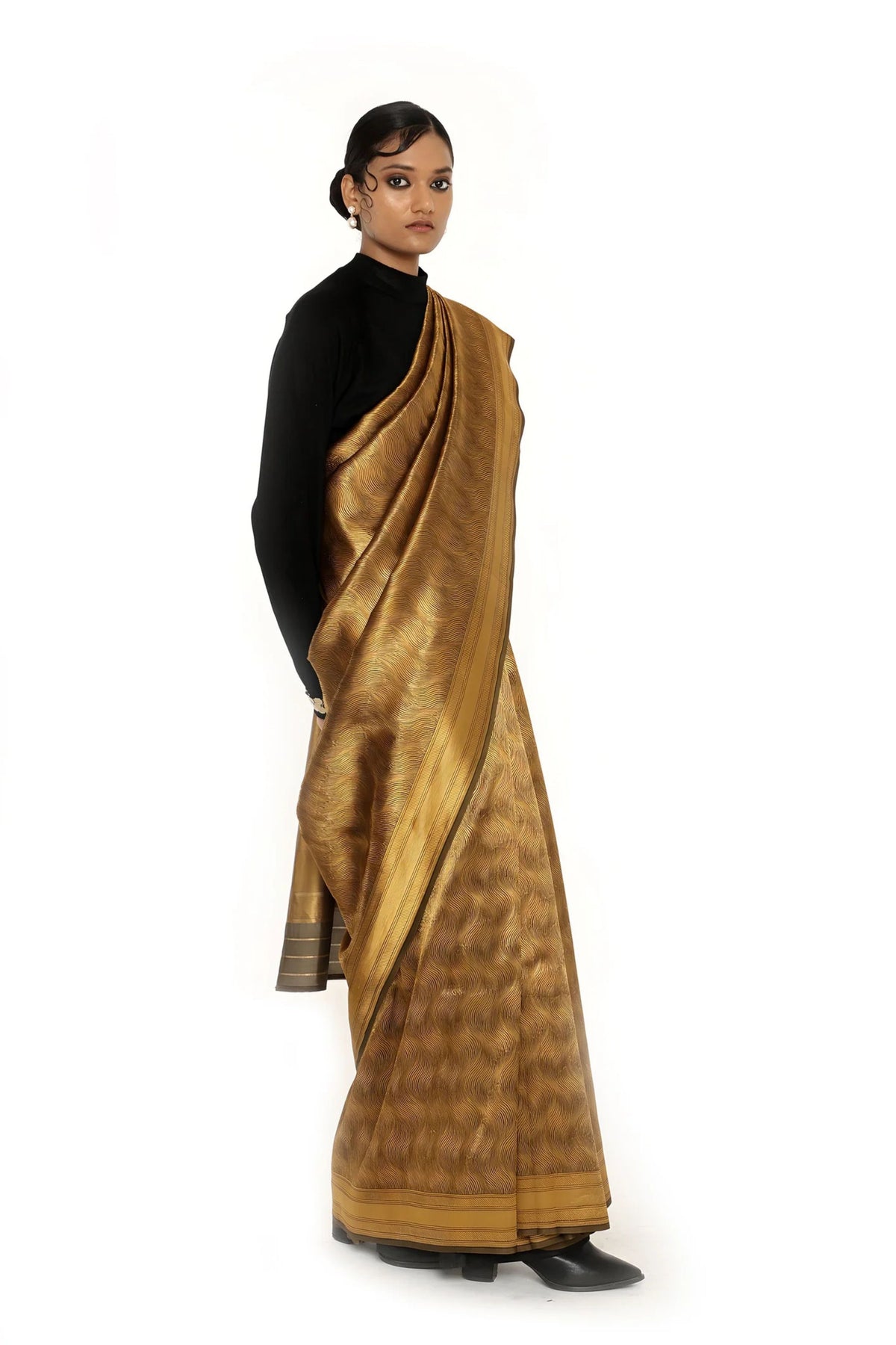 Black Gold Jari Metalic Sarees