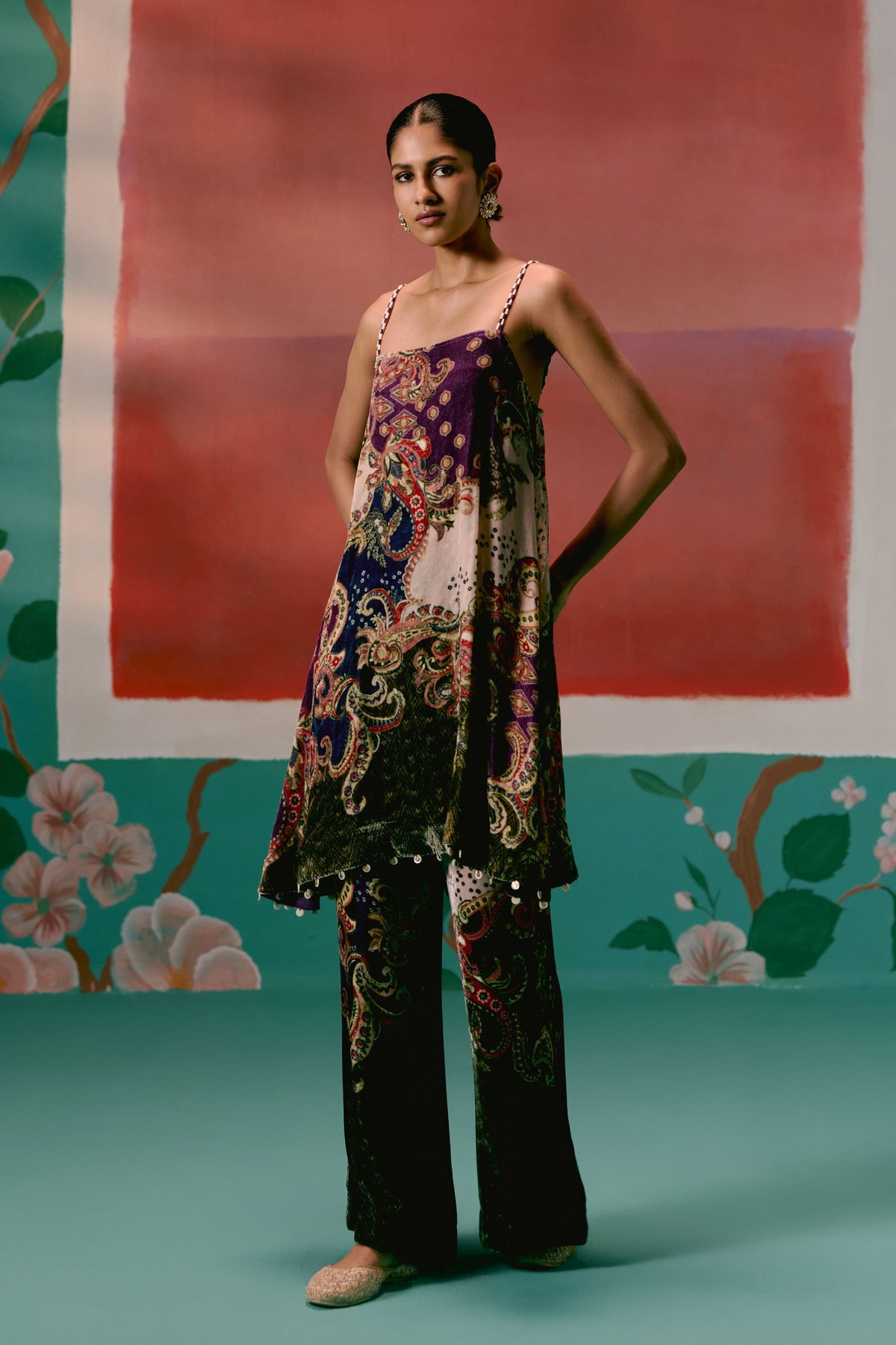 Purple Paisley Kurta Set