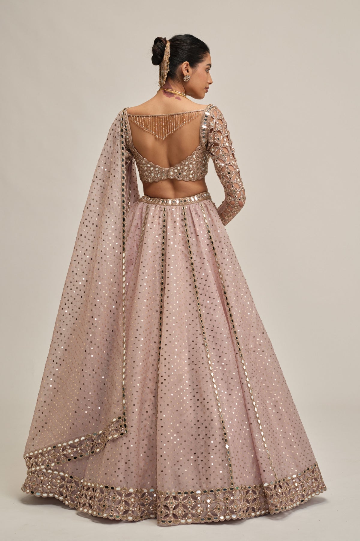 Ash Pink Lehenga Set