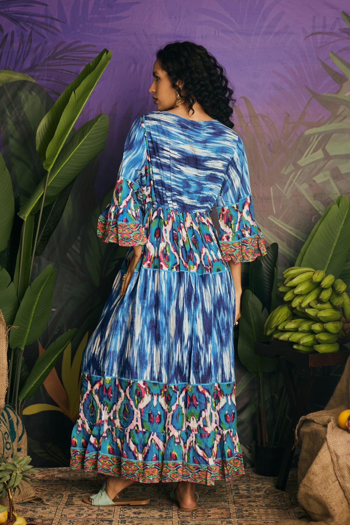 Embroidered Ikat Dress