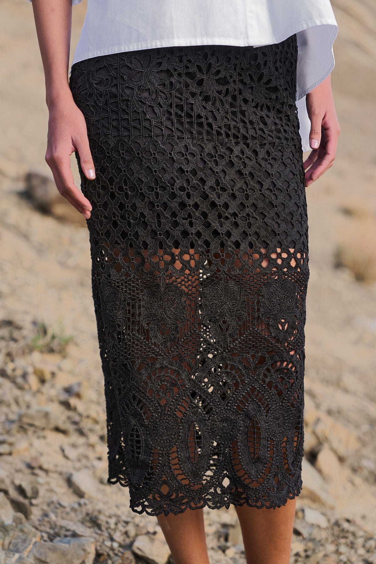 Metallic Lace Skirt