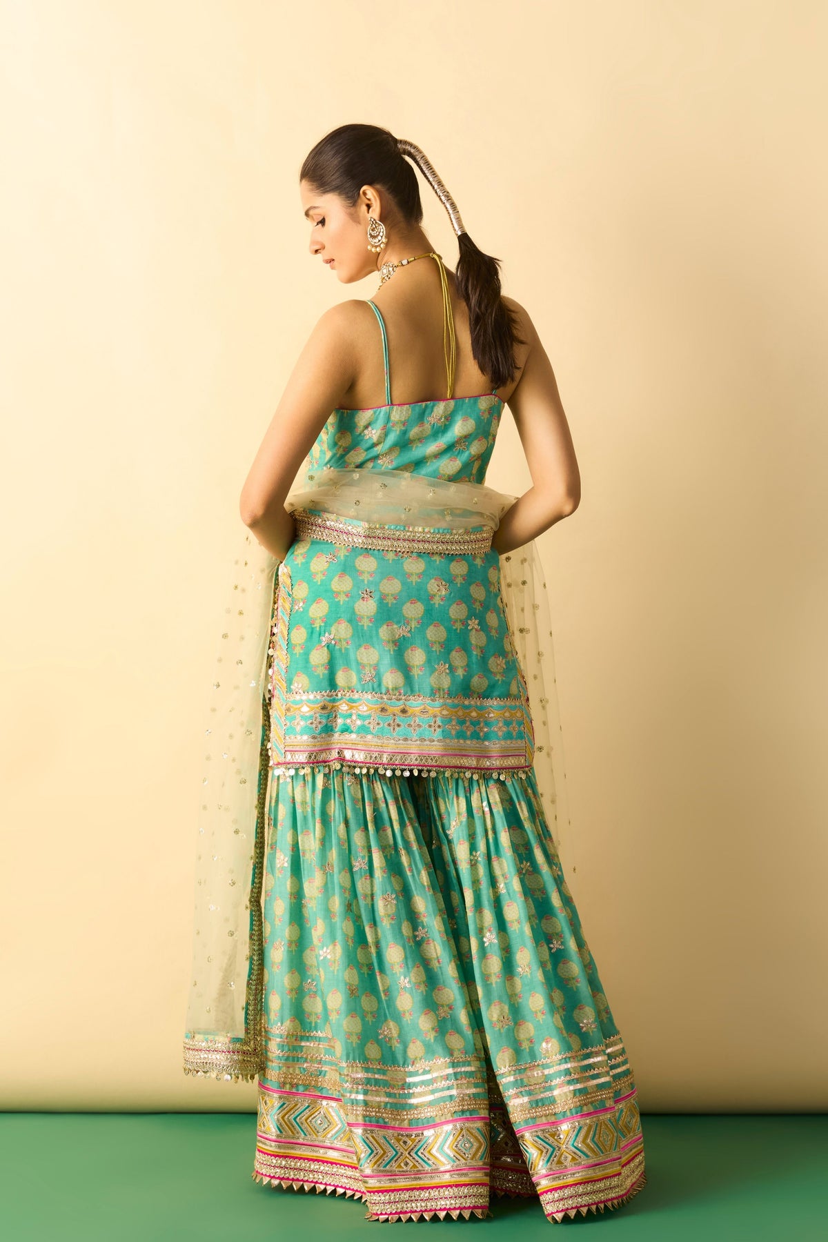 Ravina Aqua Sharara Set