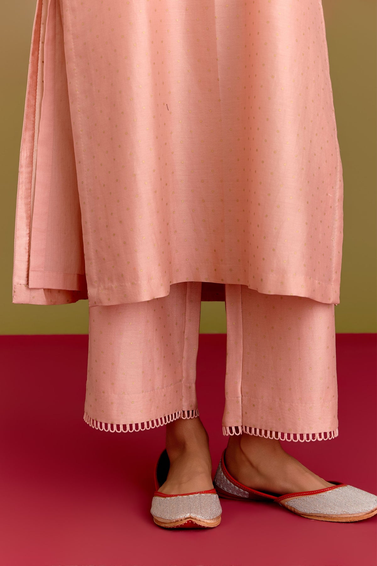 Pink Hand Painted Kurta Set