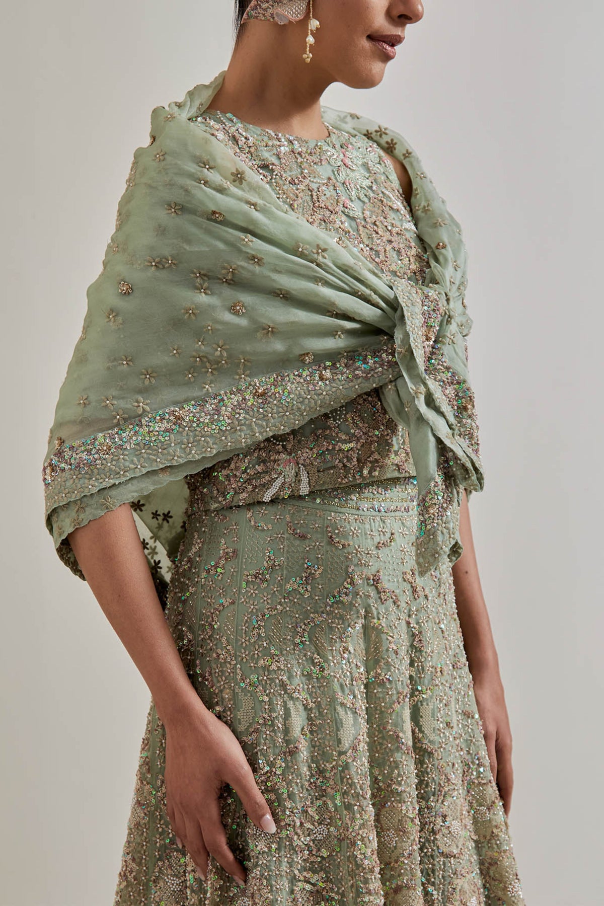 Sage Lehenga Set
