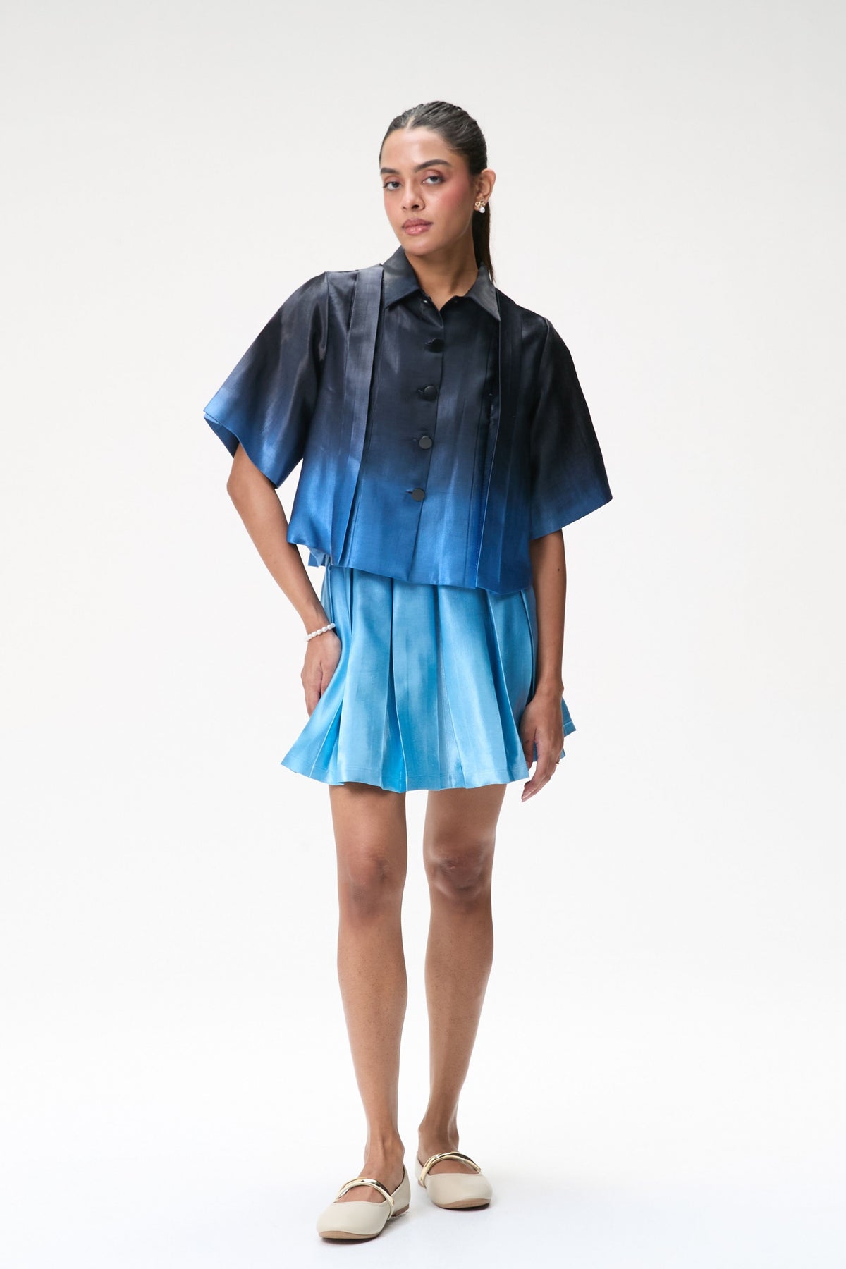 Midnight Blue Ombre Boxy Top