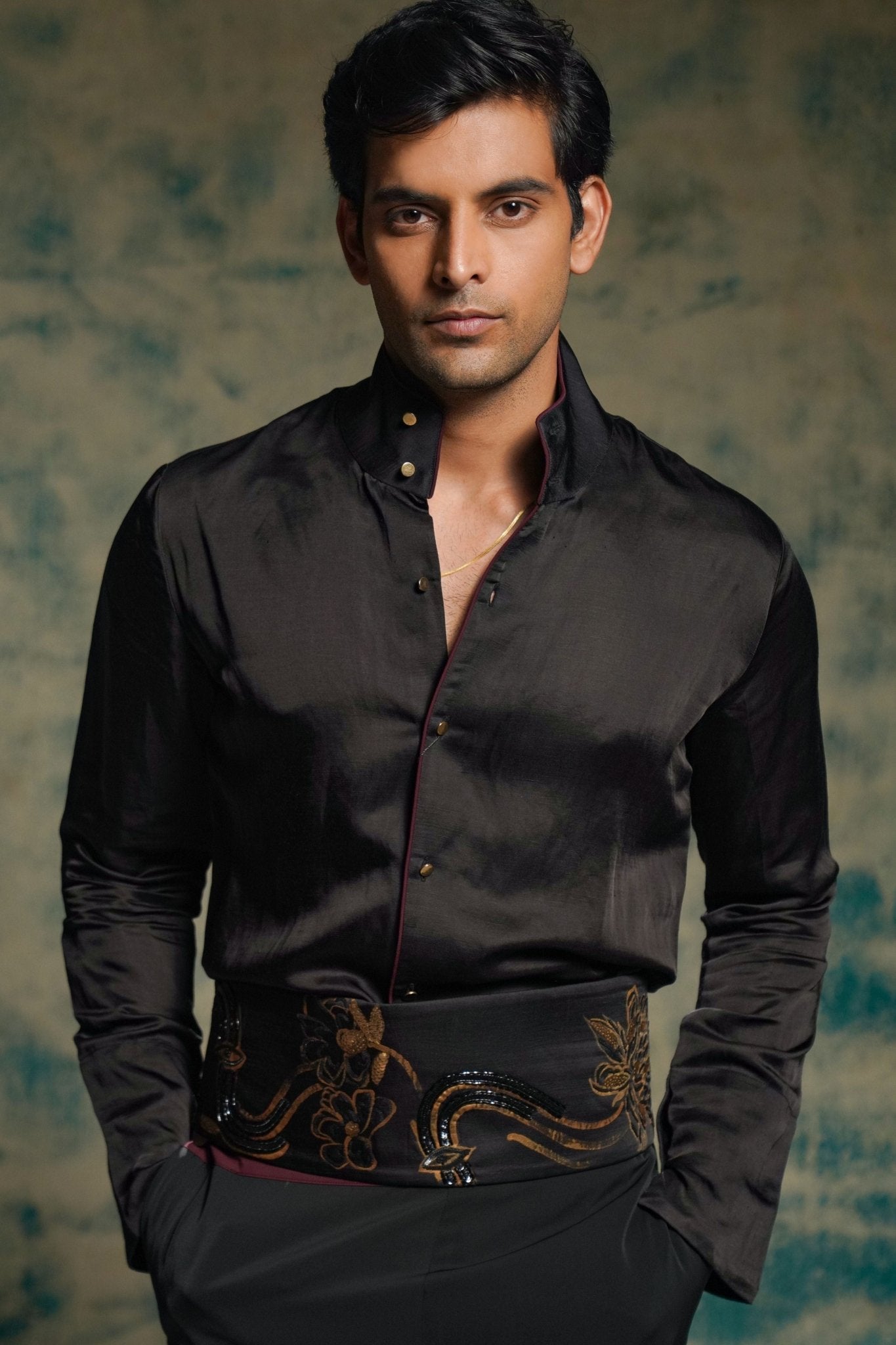 Classic Black Shirt Set - Jatin Malik - Elahe