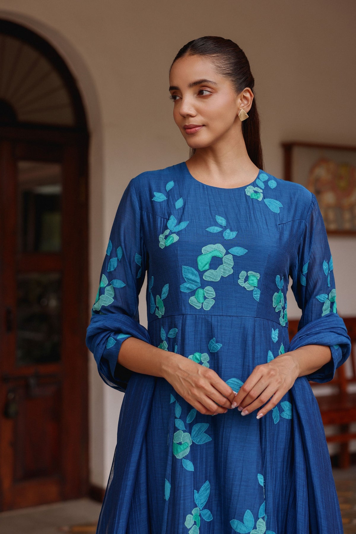 Indigo Bloom Anarkali