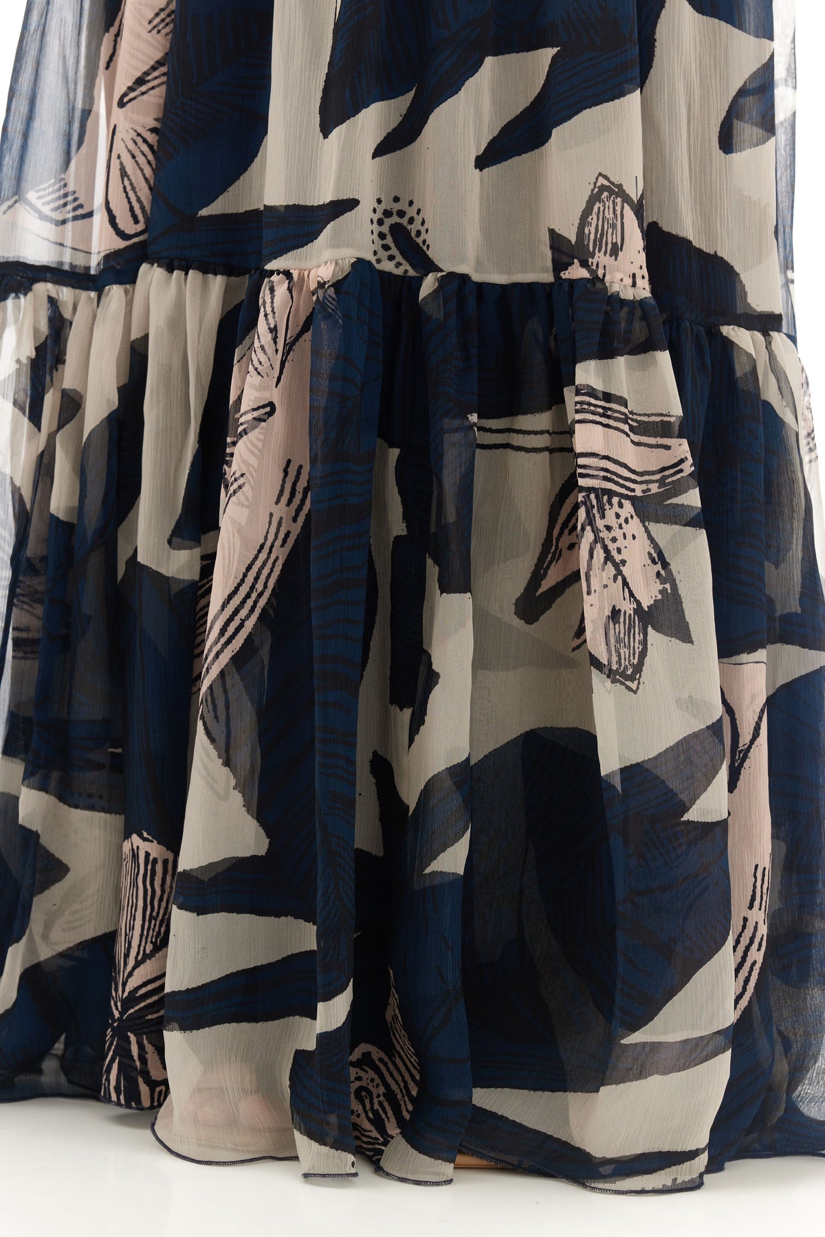 Blue and White Long Dress