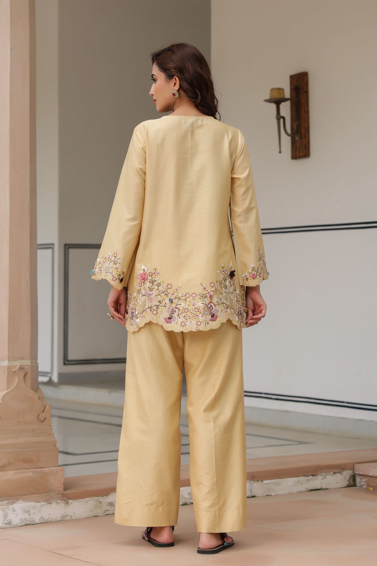 Gulzar Ivory Scallop Co-ord Set