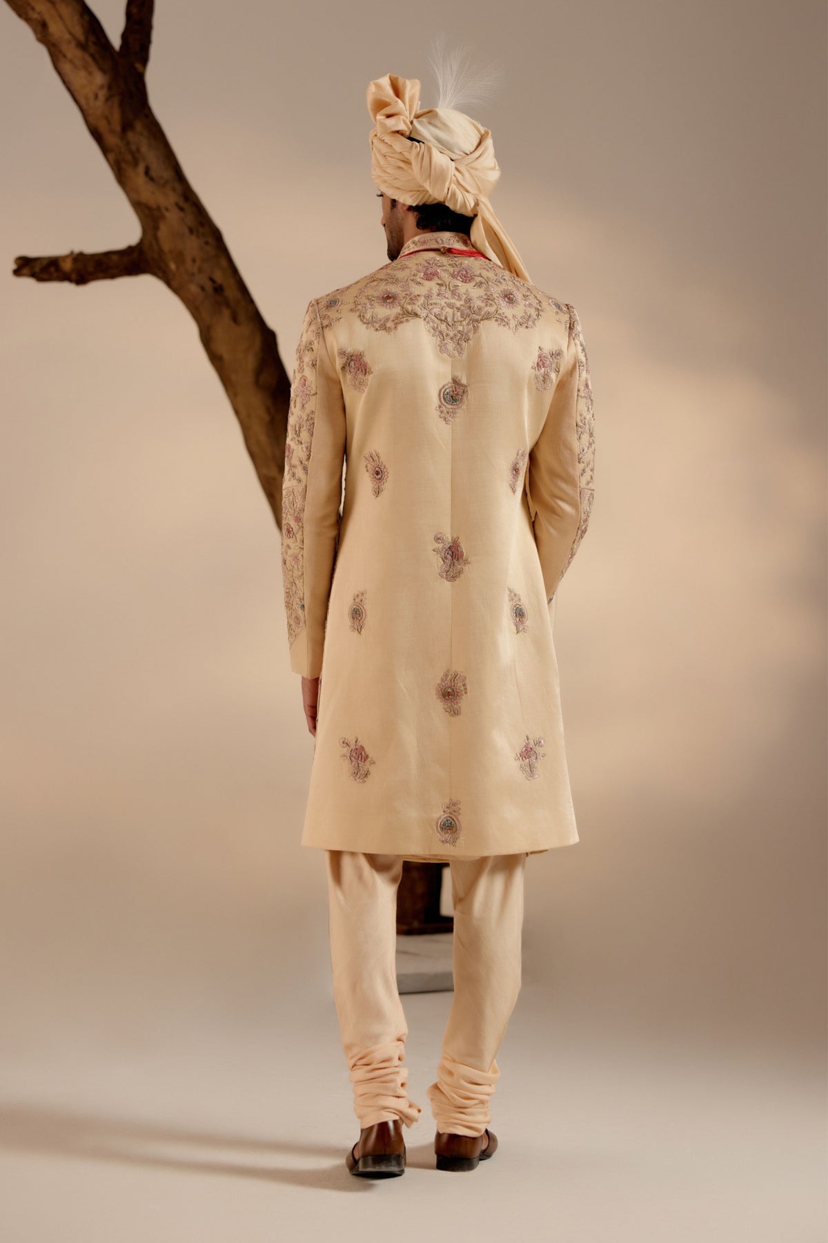 Pale Gold Sherwani Set