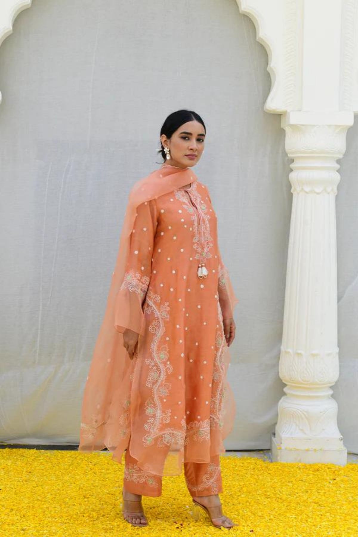 Peach Reef Long Kurta Set