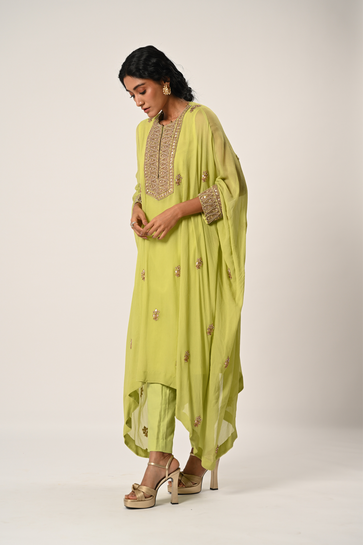 Light Green Kaftan Set