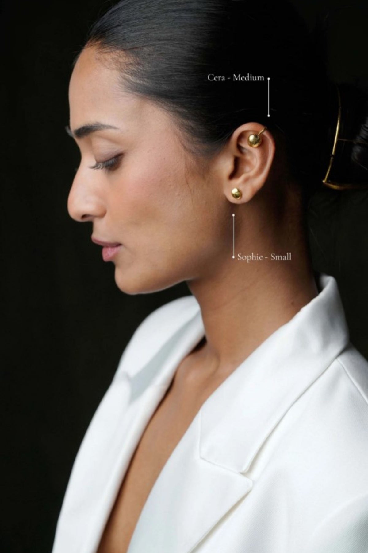 Cera Medium Golden Studs