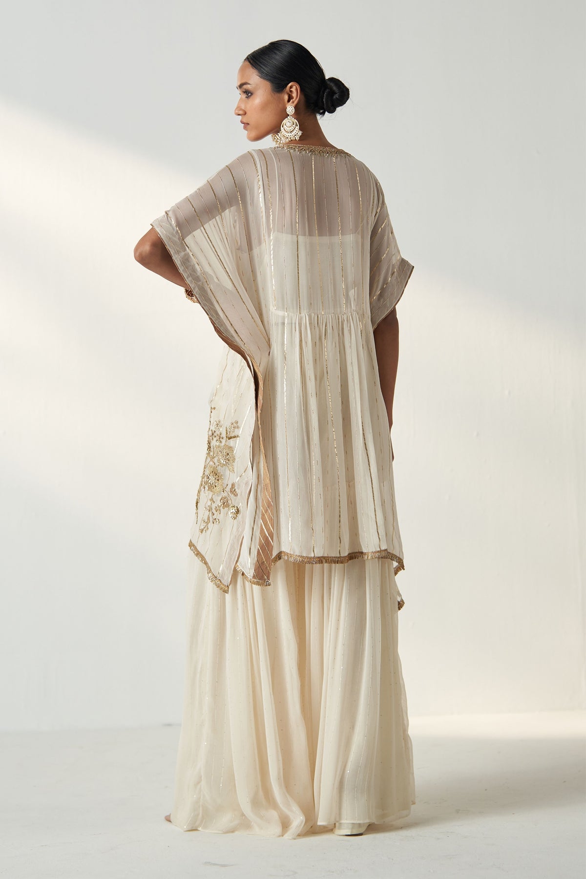 Suhana Ivory Kaftan Gharara Set