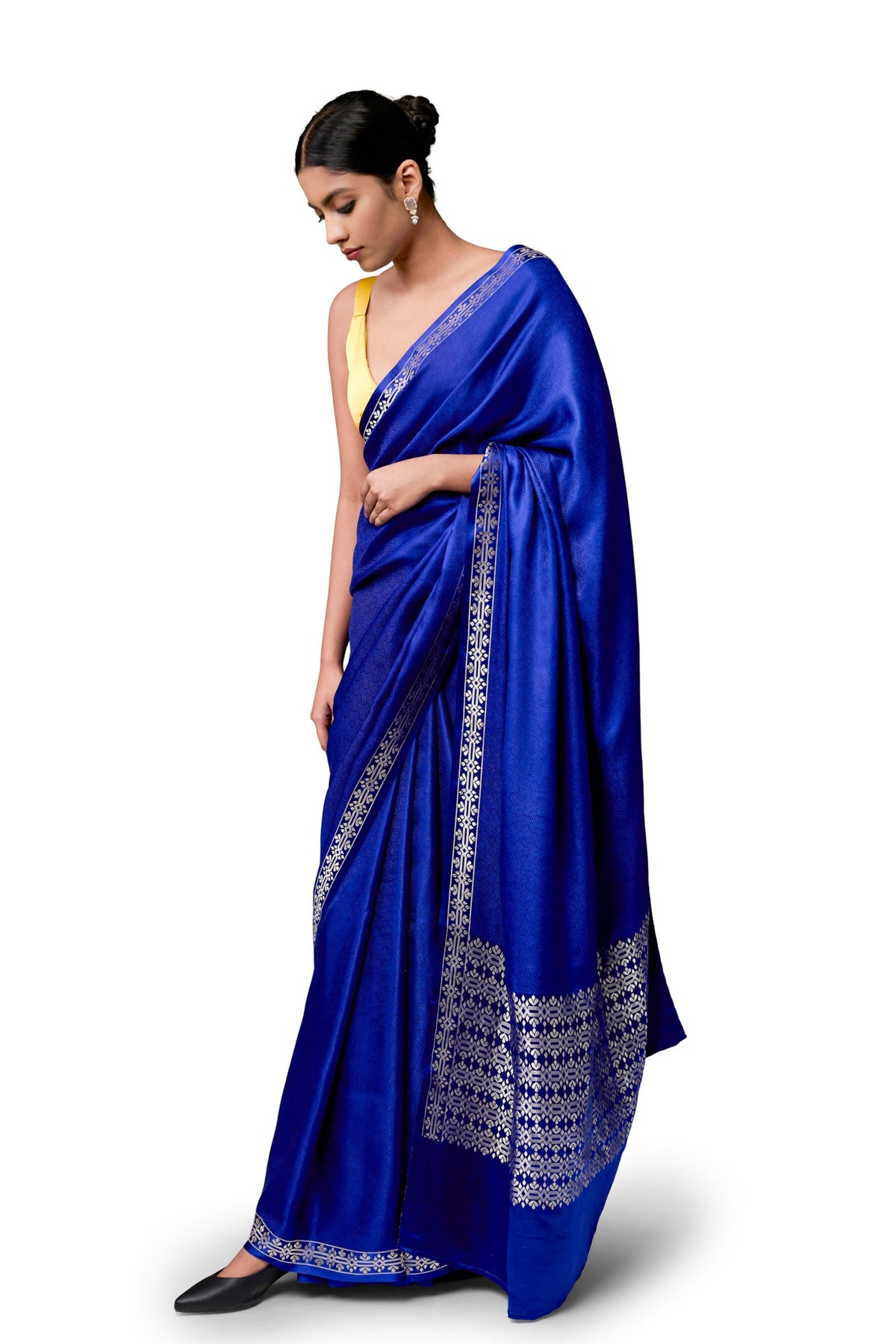 Blue Gajji Satin Saree