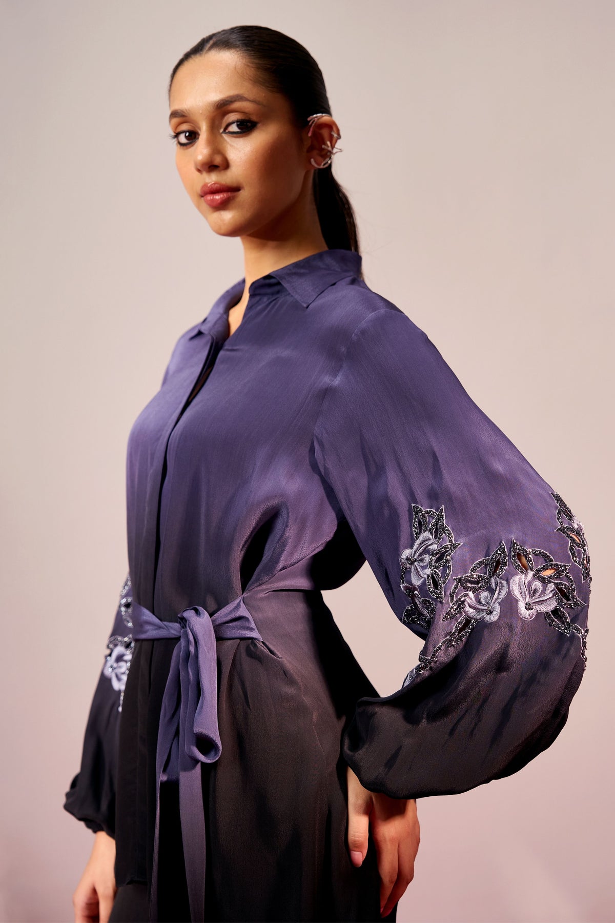 Sleeve Embroidered Co-ord Set