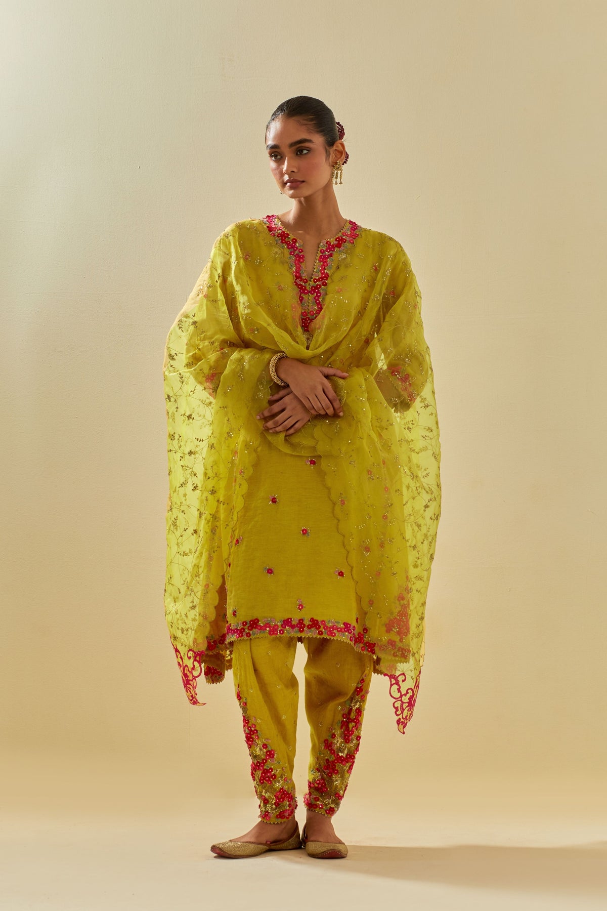 Yellow Short Kurta Set