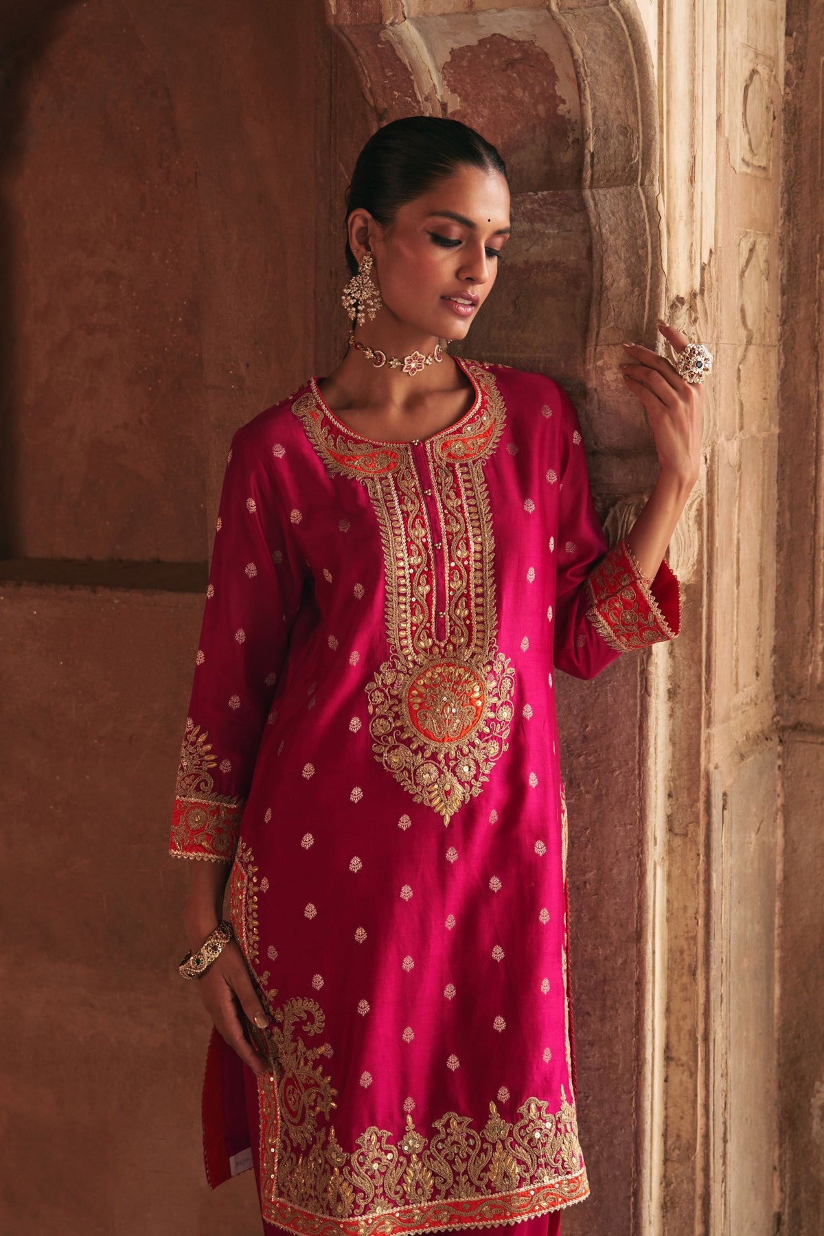 Anila Pink Kurta With Salwar