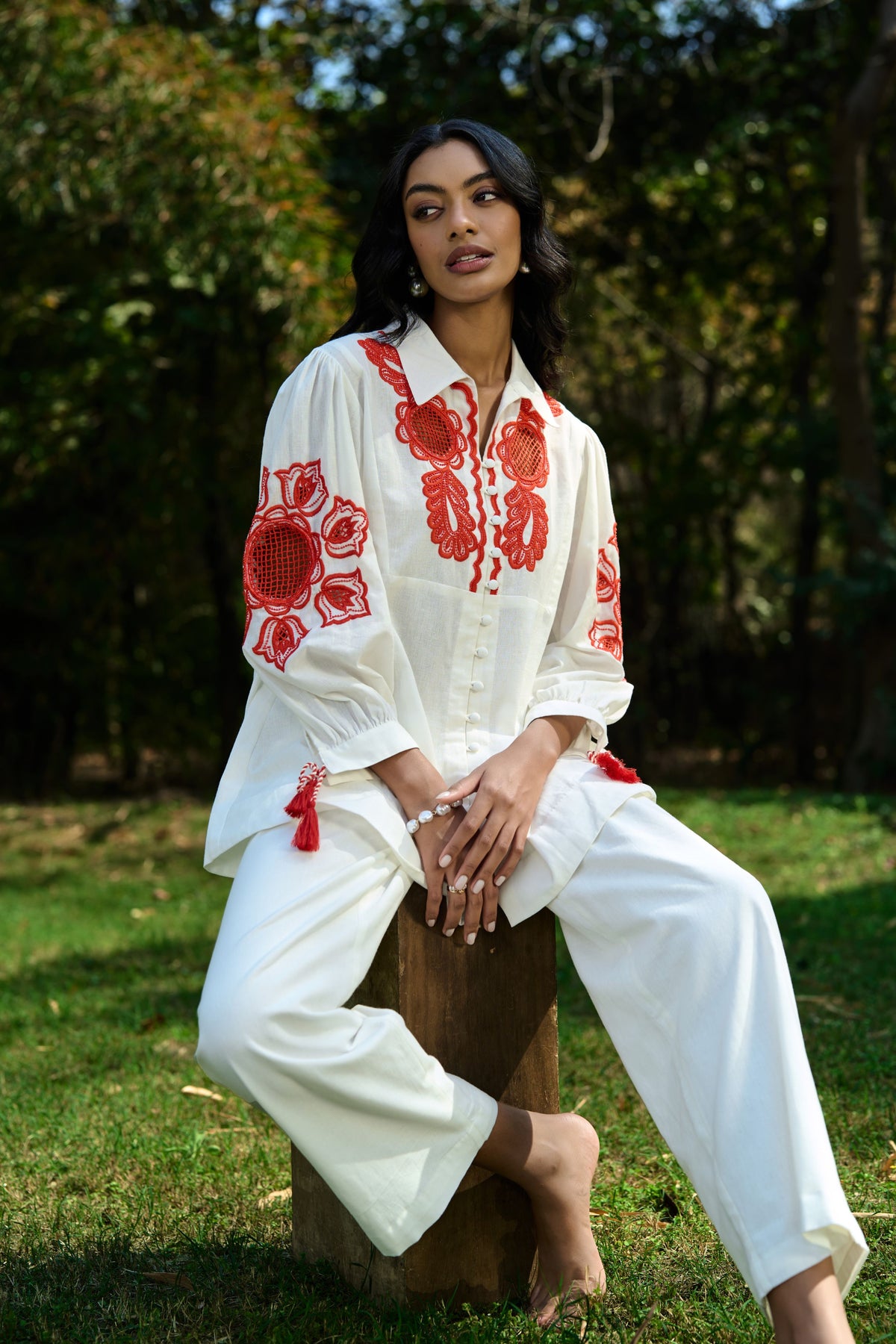 Alira Embroidered Shirt With Pants Set