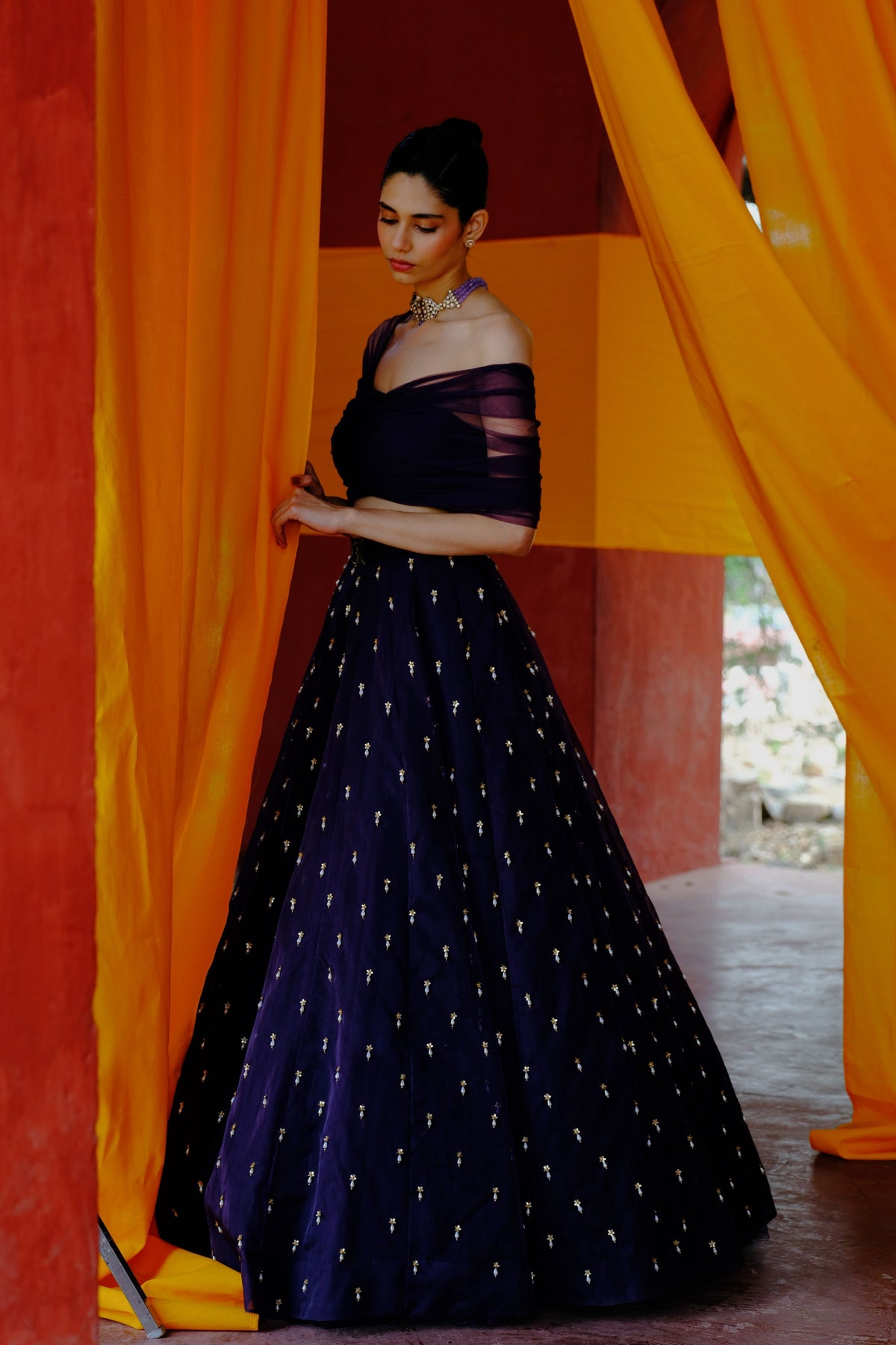 Violet Pearl Lehenga Set