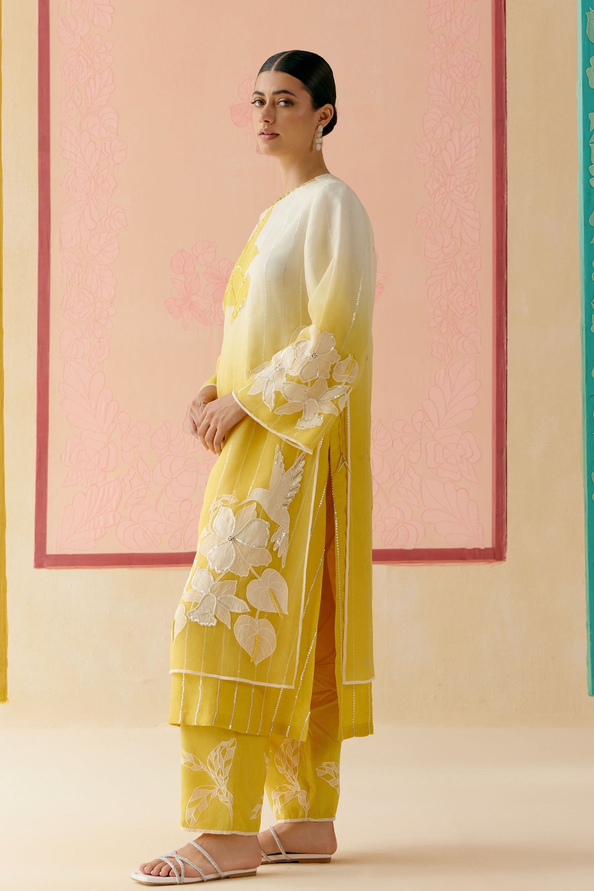 Mustard Ombre Kurta Set