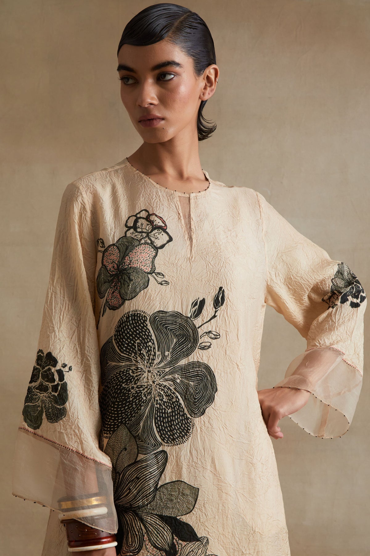 Clay Bold Floral Print Kurta Set