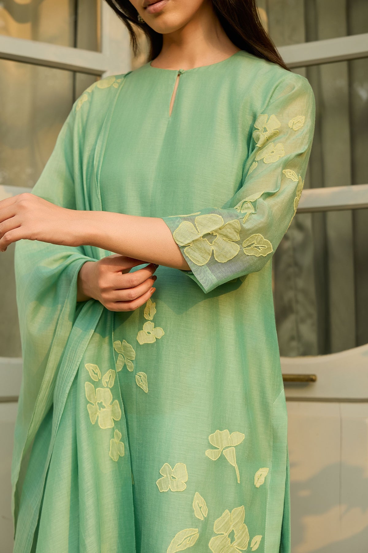 Verdant Applique Kurta Set