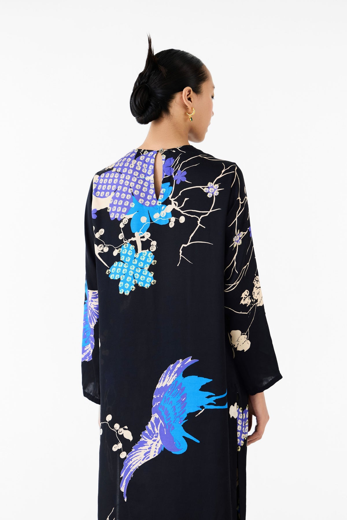Black Crane Tunic Set