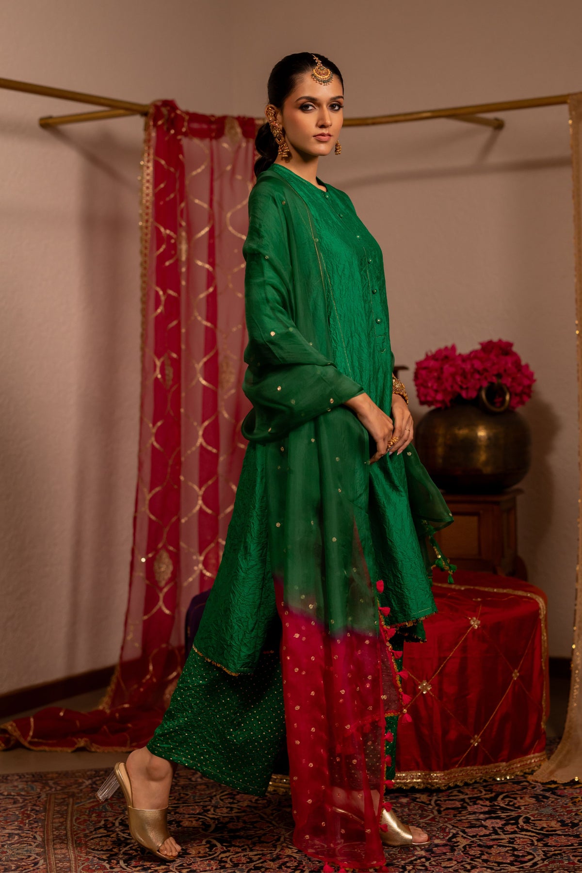 Organza Side Colour  Dupatta