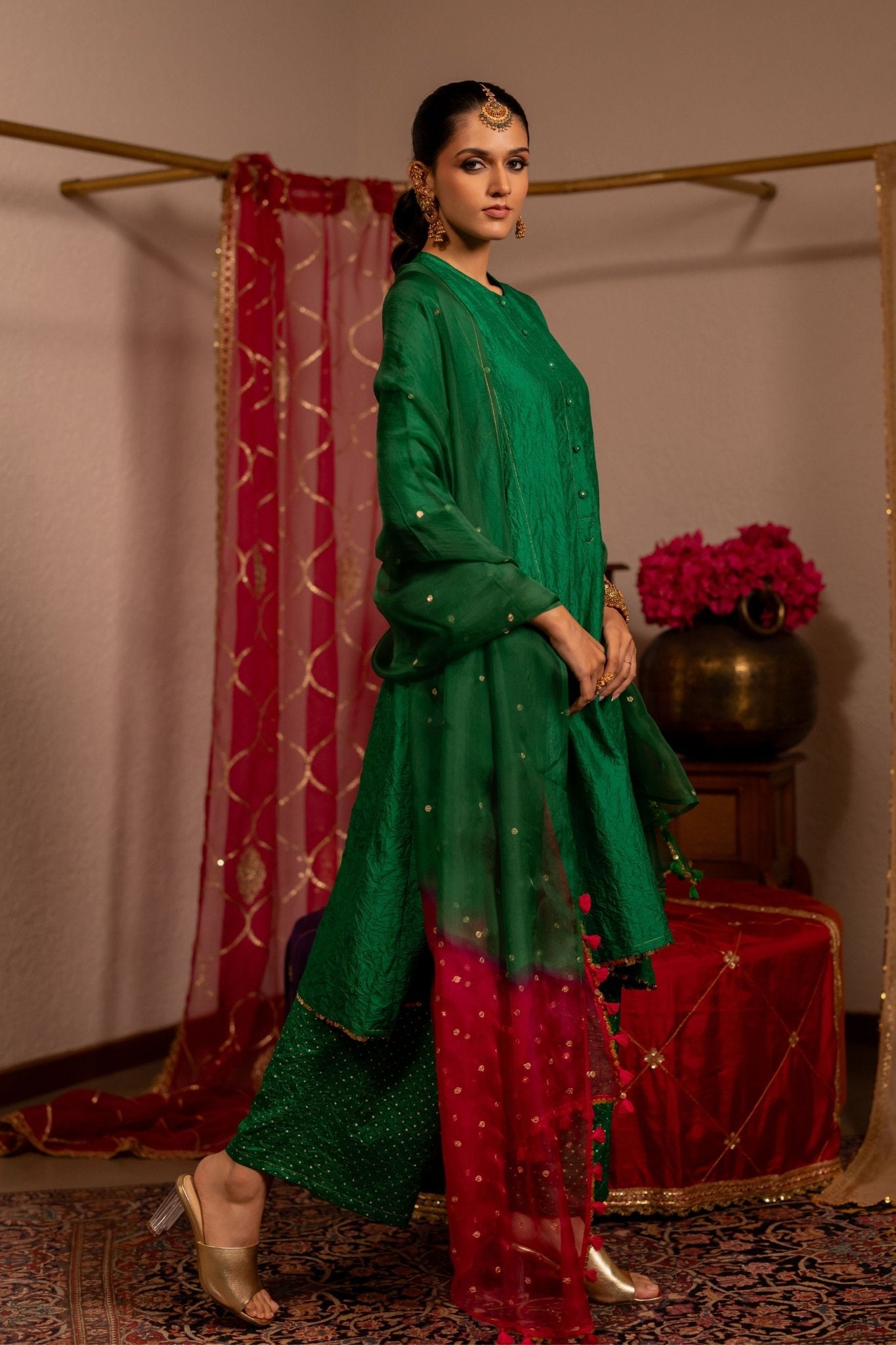 Organza Side Colour Dupatta - Pooja & Keyur - Elahe