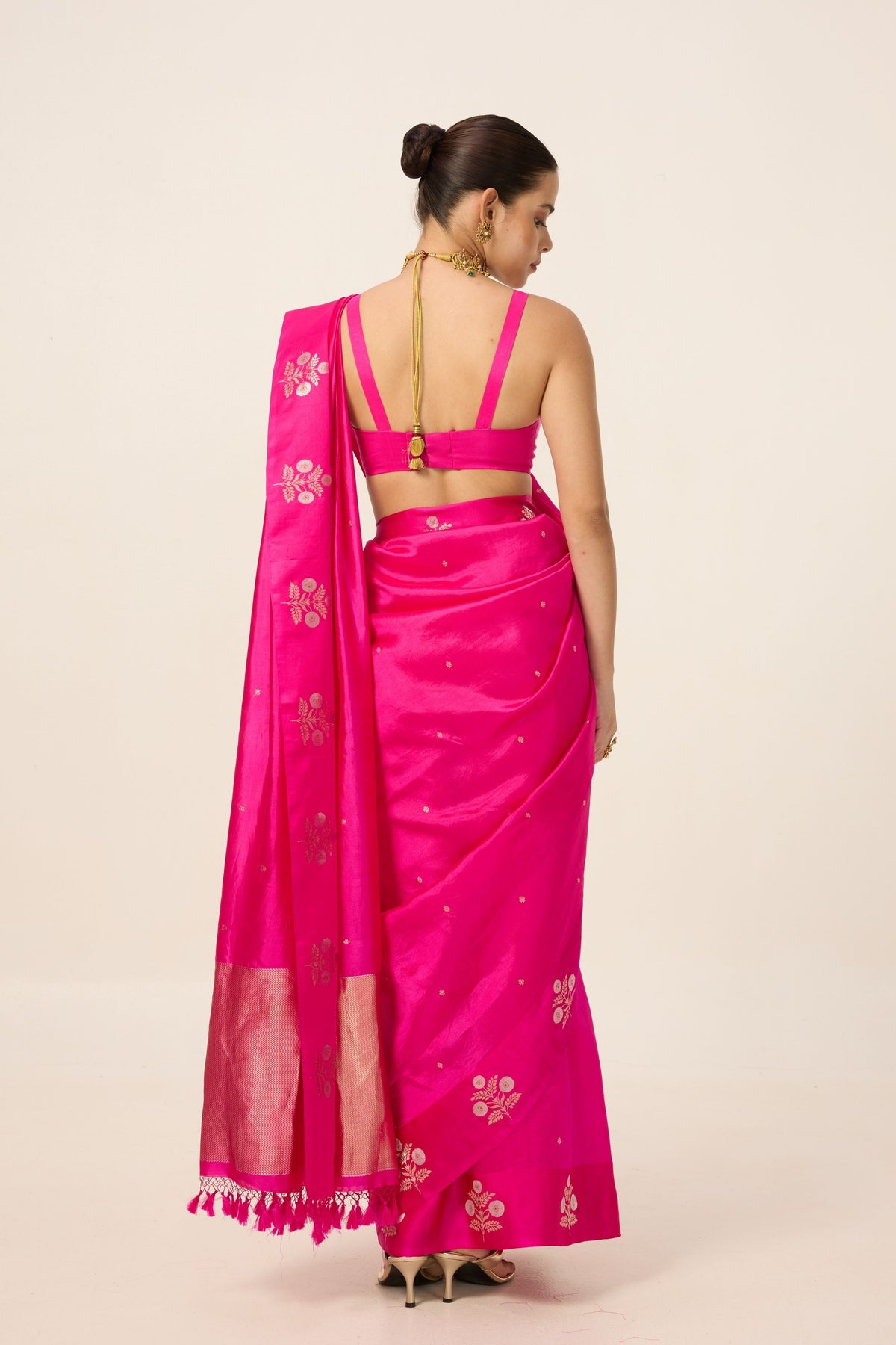 Hot Pink Silk Saree