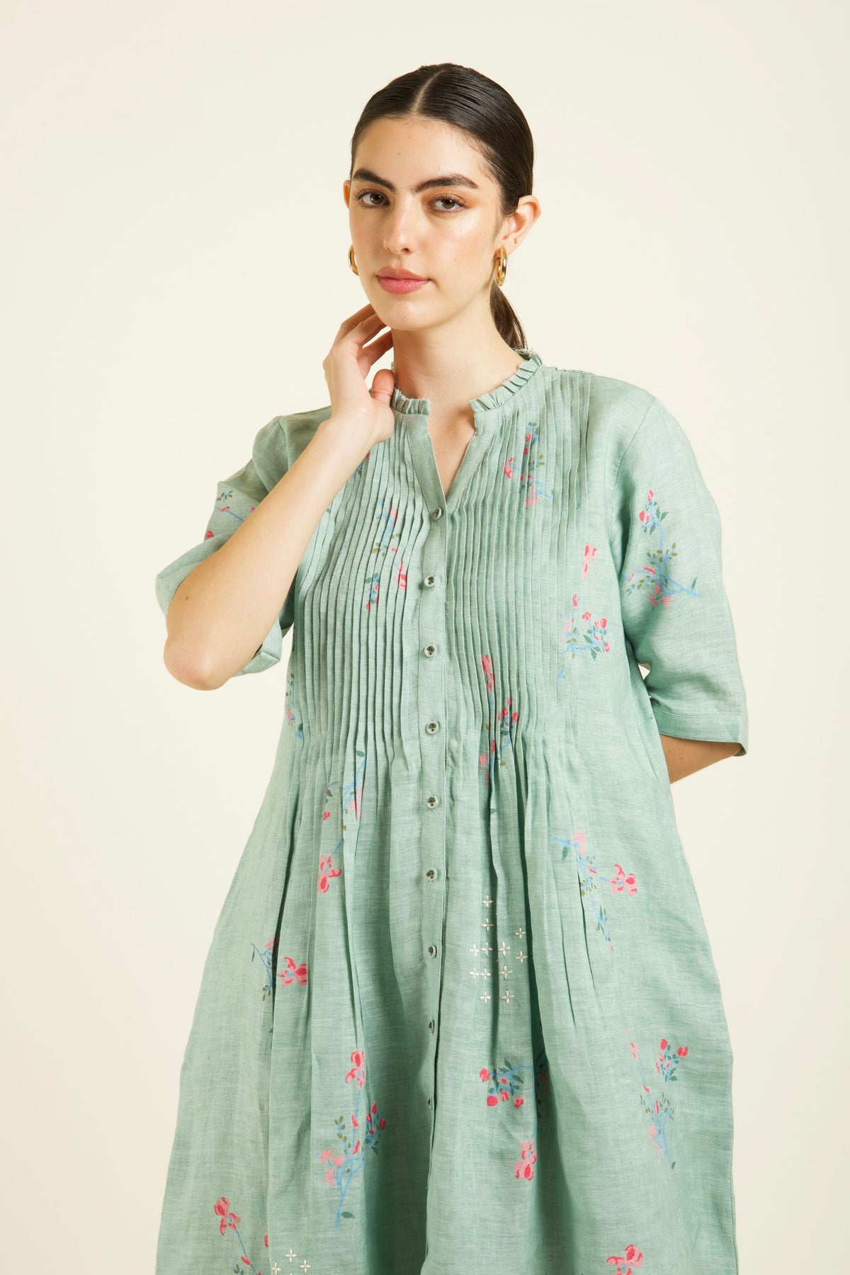Mint Printed Dress