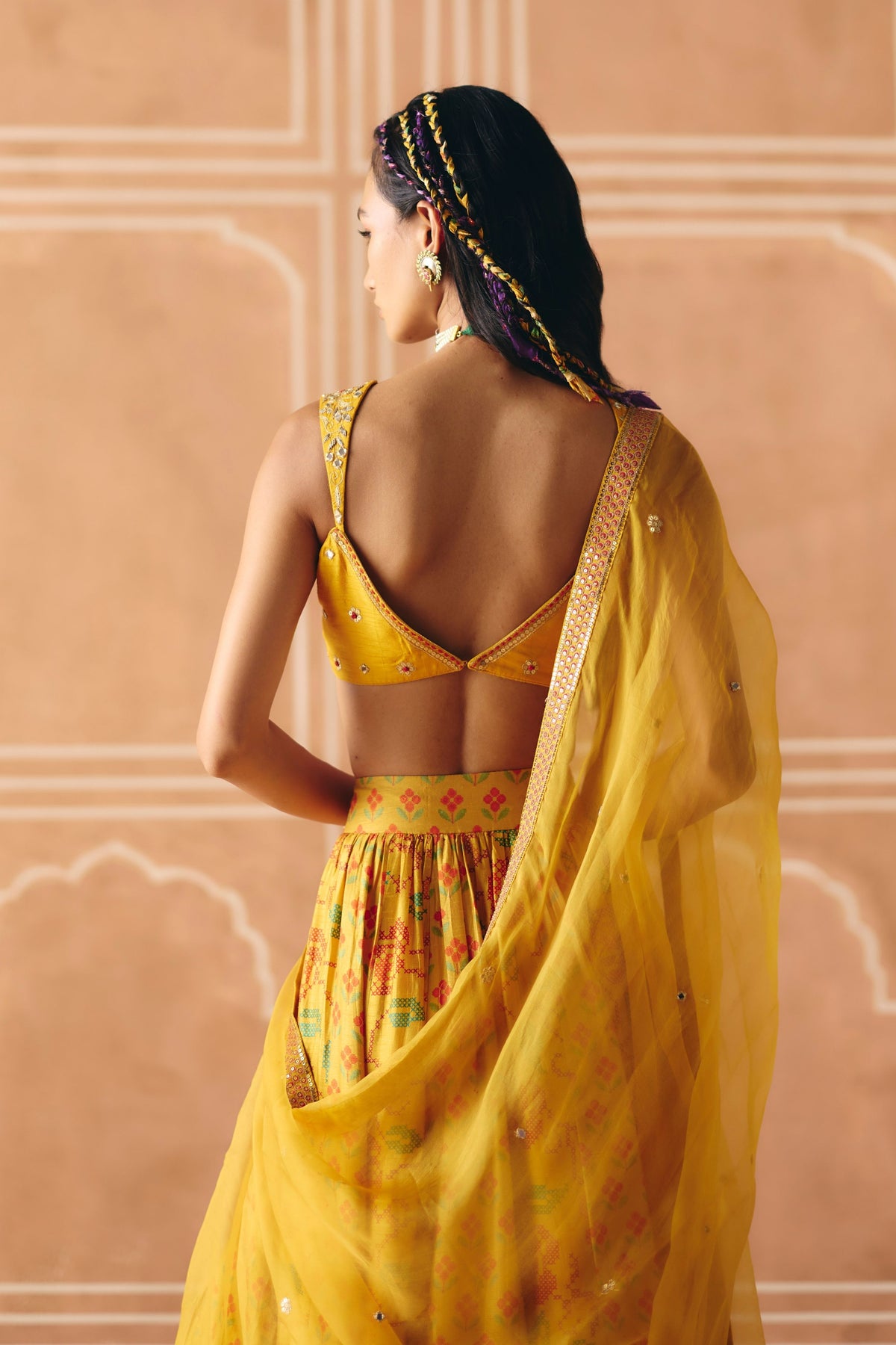 Marigold Yellow Gathered Lehenga