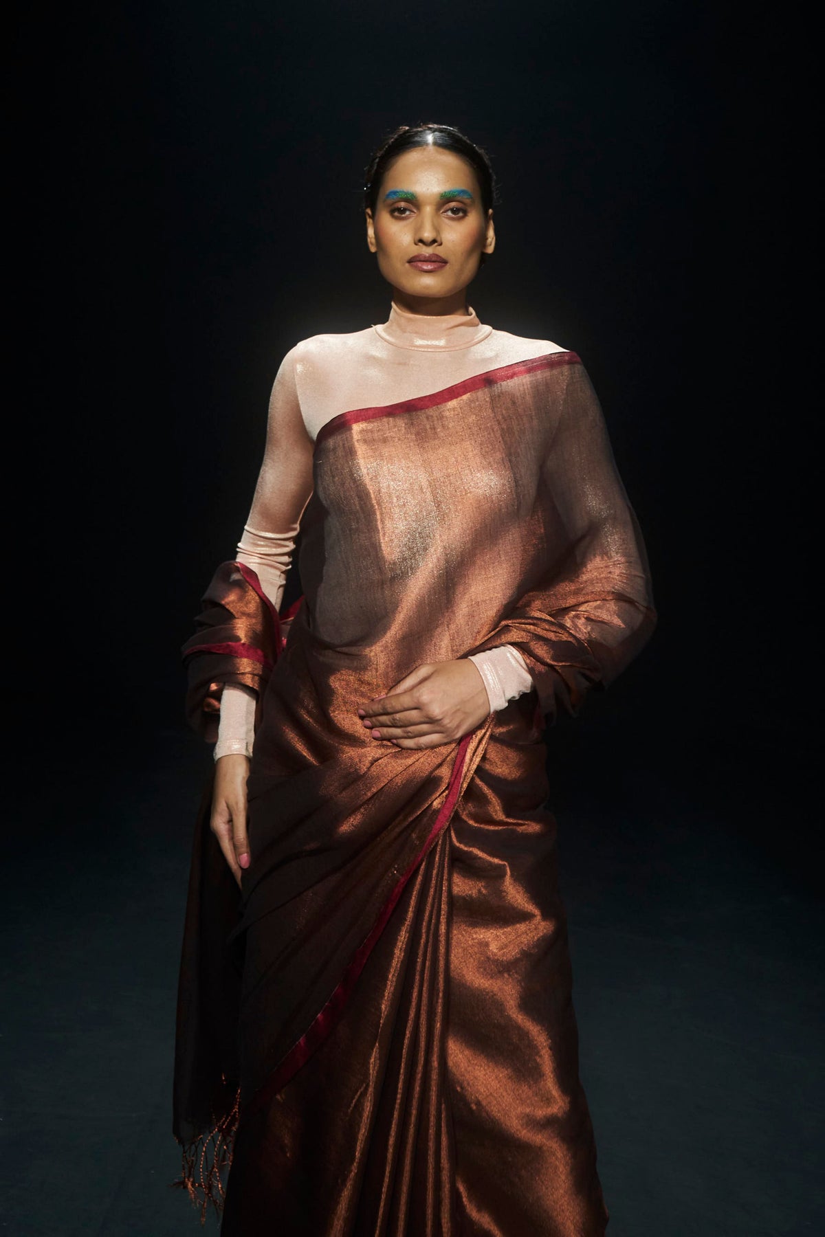 Copper Zari Soft Tissue Saree