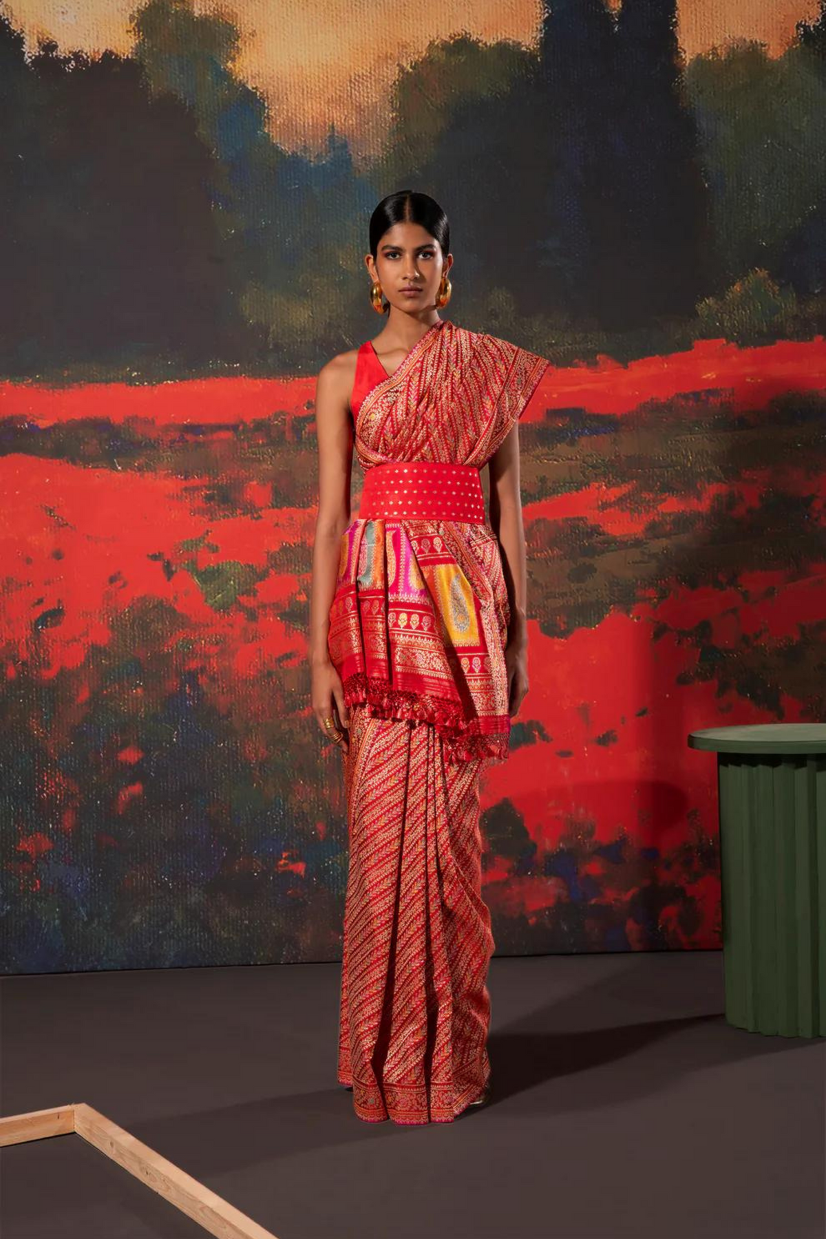 Handwoven Red Silk Saree