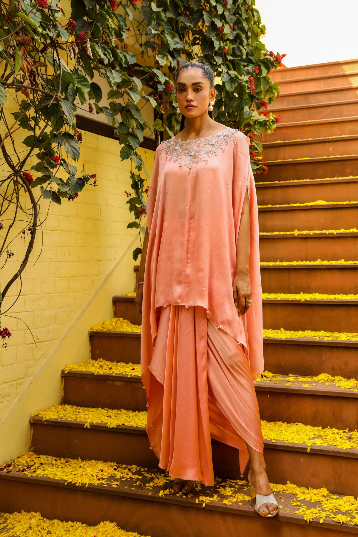 Rhytm Peach Kaftan Set